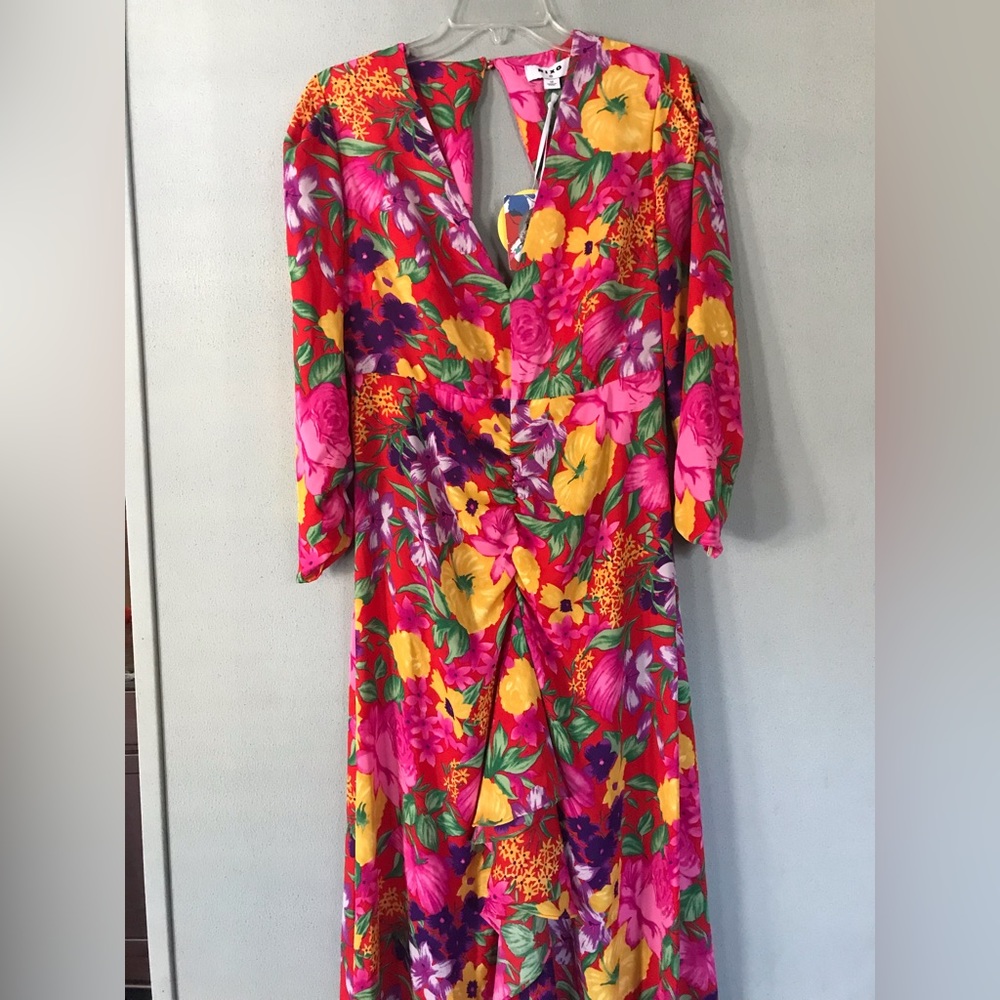 Rixo For Target Floral Open Back Cascade Ruffle Dress - Picture 2 of 14